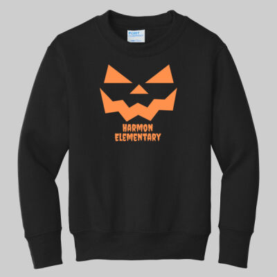Youth Crewneck - Fall Holidays - Jack O' Lantern - Orange Thumbnail